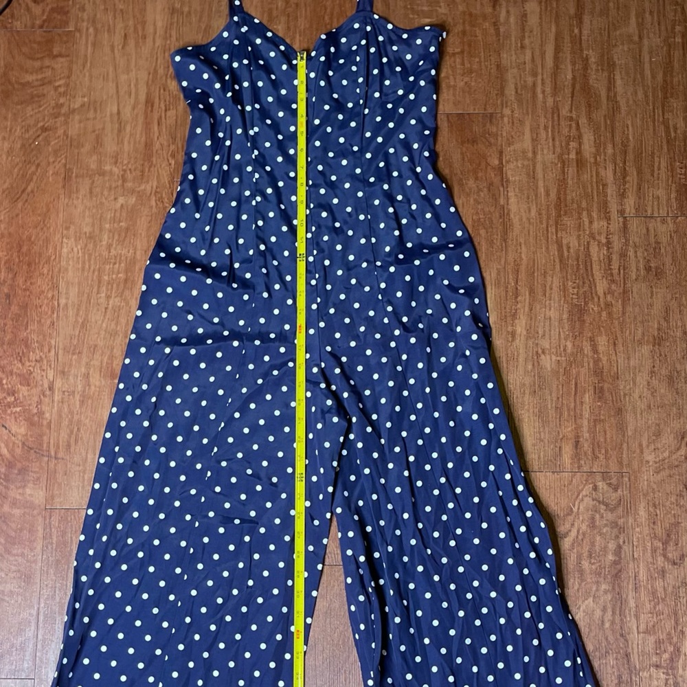 Pre-Treasured: Women’s Polka Dot Jumpsuit 
Size: 9/10 (no stretch).